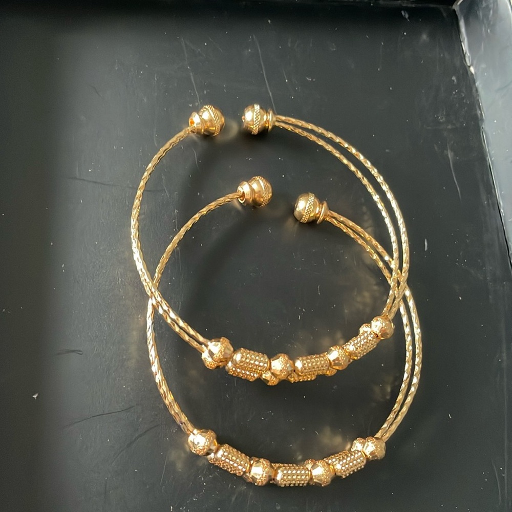 Indian Gold Fashion Jewelry - set of 2 bangle cuffs
